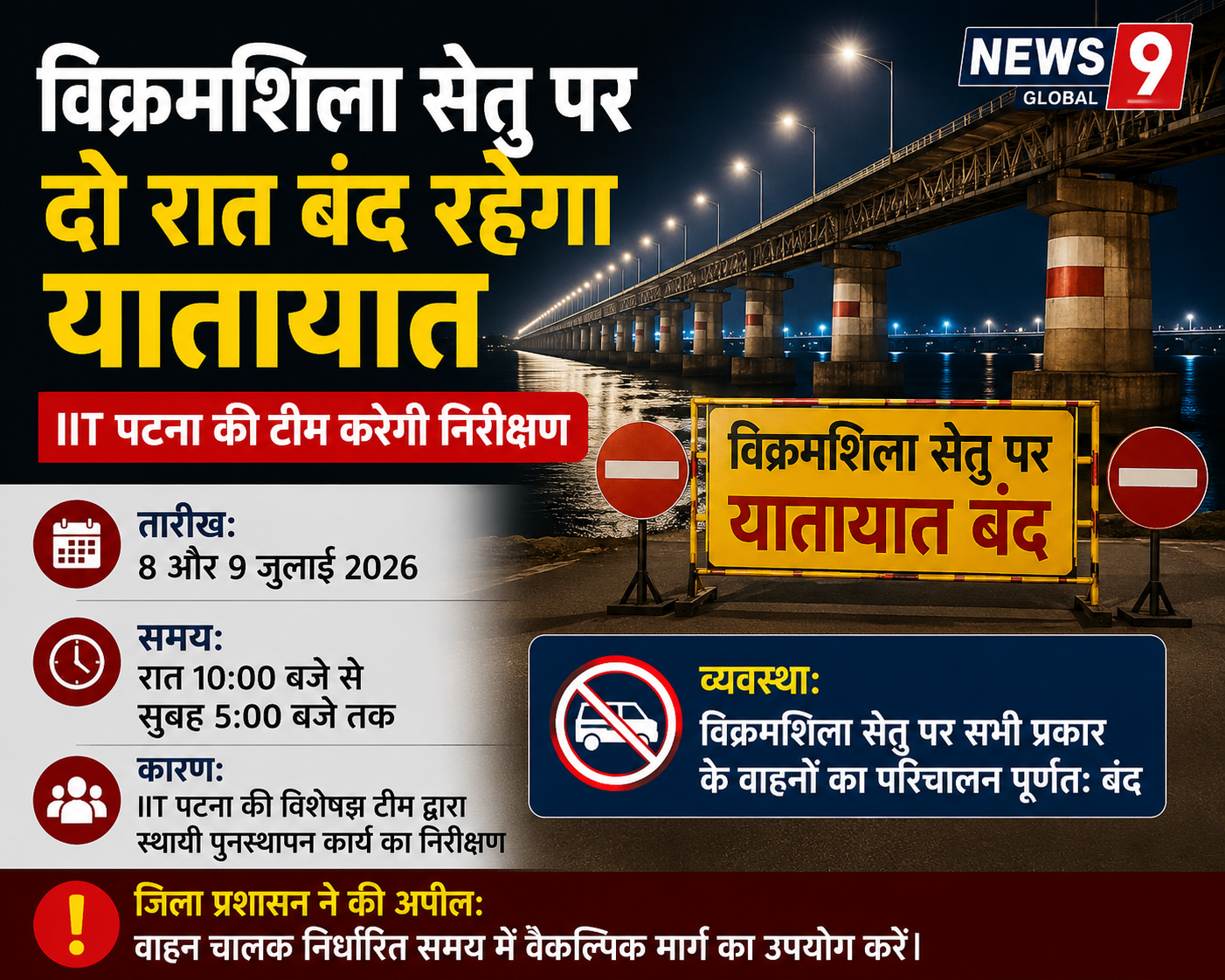 सभी प्रकार के वाहनों का परिचालन पूरी तरह बंद